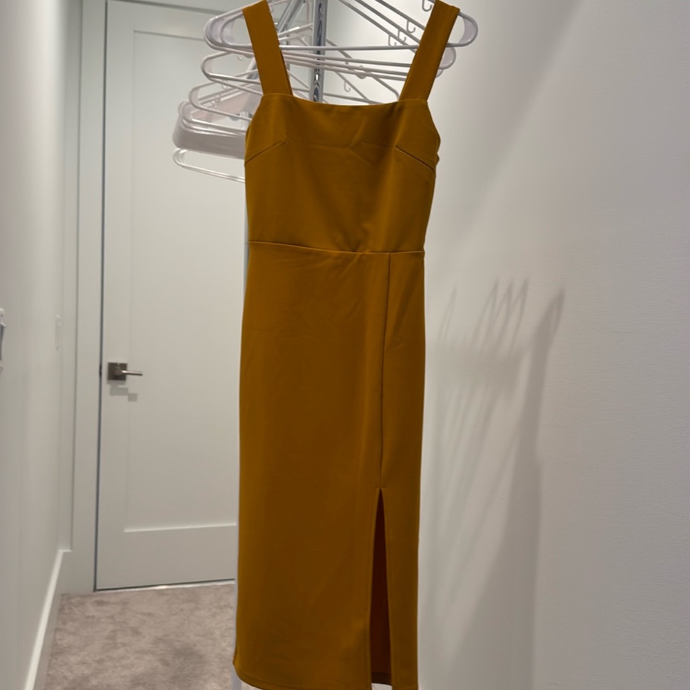 Petal & Pup Mustard Midi Dress
